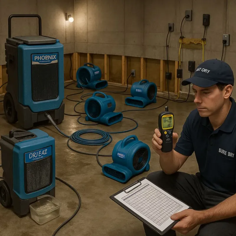 Structural Drying and Dehumidification process in Hardin, IL